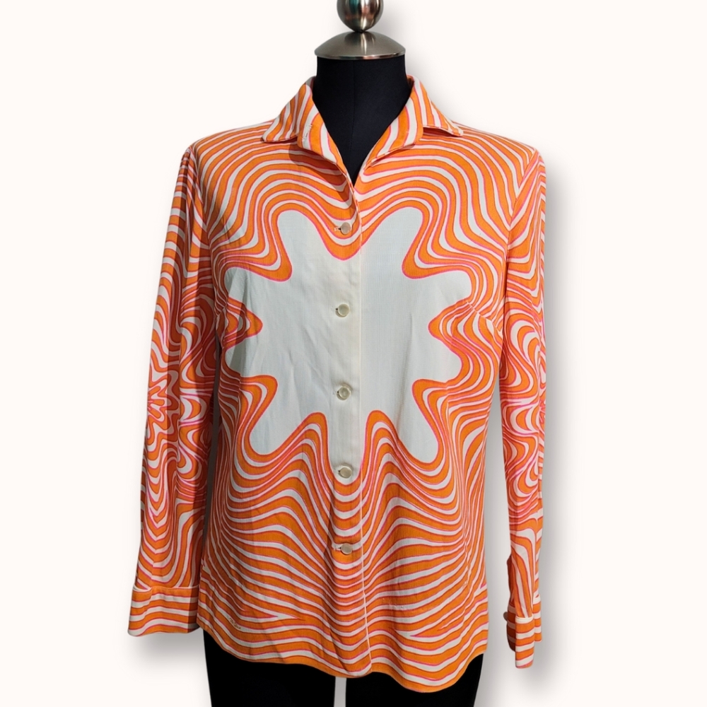 1970s Mr Dino psychedelic swirl shirt